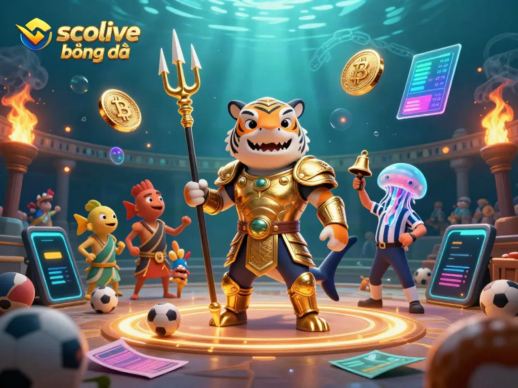 Experience thrilling moments with socolive trực tiếp bóng đá featuring a tiger shark and digital betting elements.