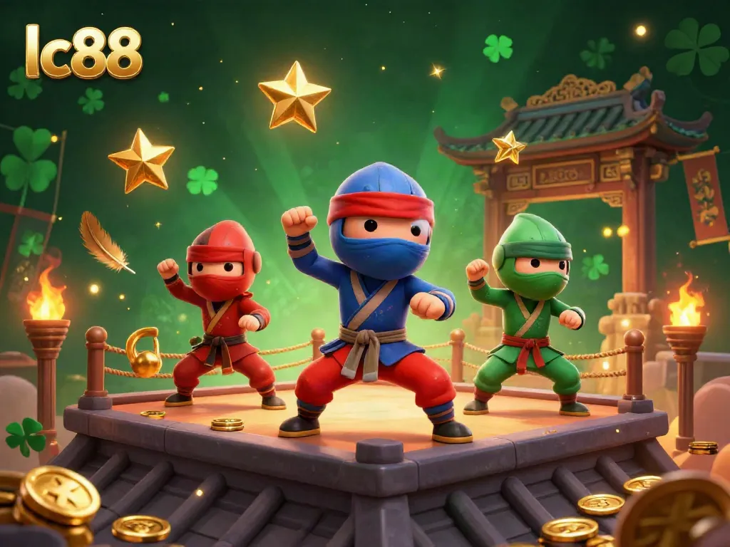 Experience thrilling moments with lc88, where ninja chameleons engage in dynamic feats amidst a vibrant casino backdrop.