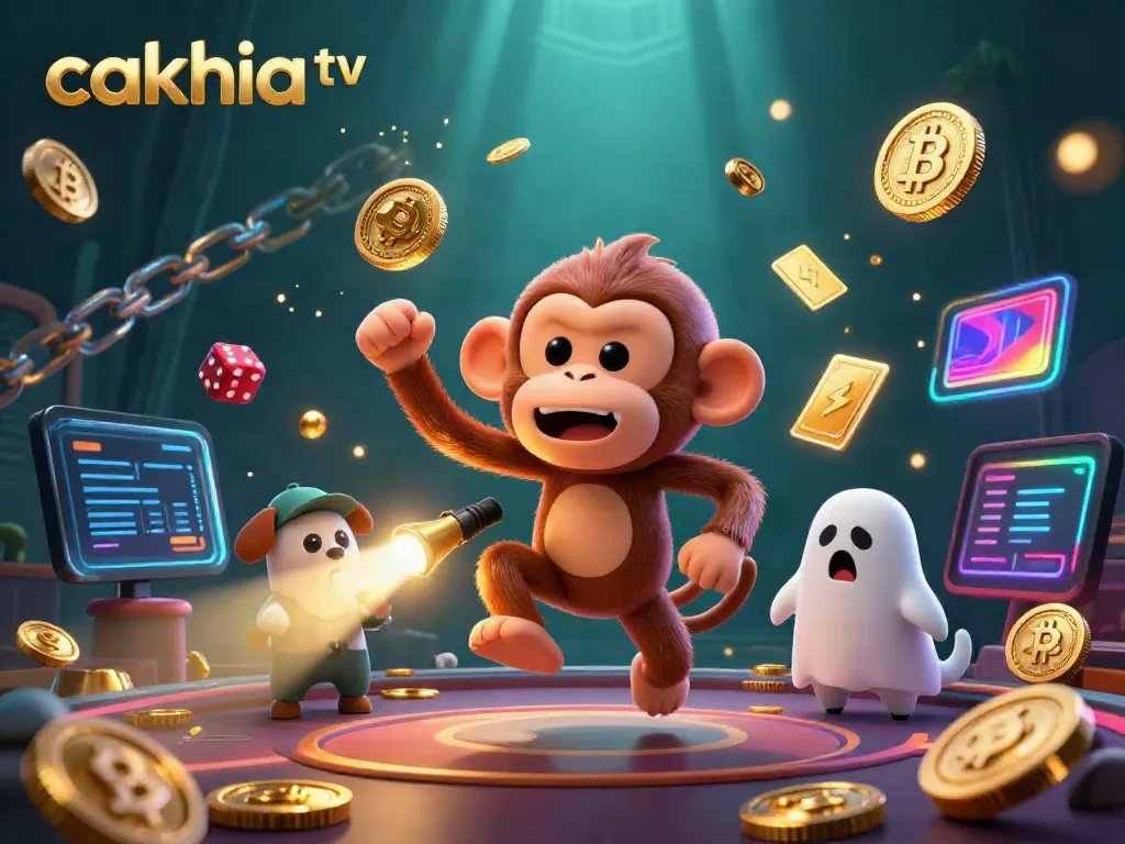 Watch Cakhia TV's exciting live streams in a vibrant haunted casino scene.