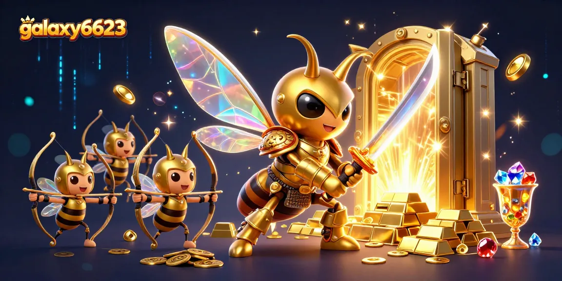 Join the adventure at galaxy6623, where a golden hornet and bee archers feature in vibrant, engaging casino gameplay.