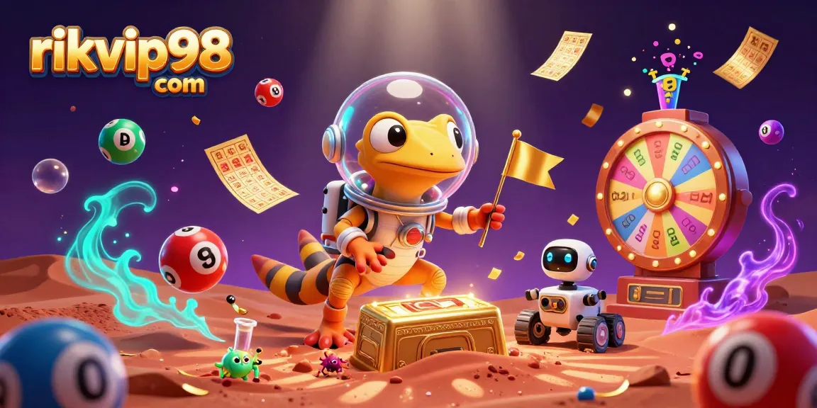 Experience thrilling moments at rikvip98 com with a colorful 3D casino scene full of excitement and vibrant energy.